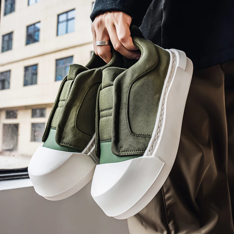 

2025 Новые повседневные спортивные низкие дышащие туфли на толстой подошве, легкие, удобные и модные одношаговые туфли для мужчин