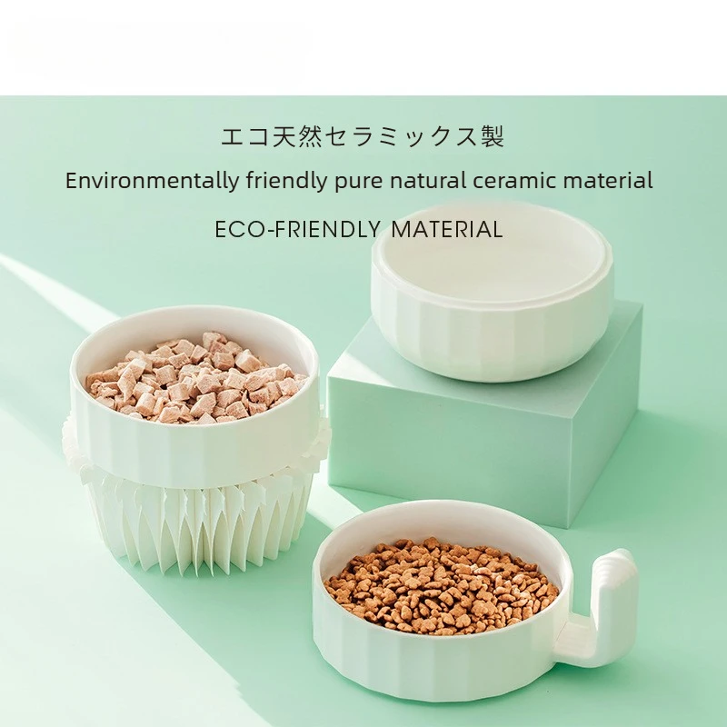 

Керамическая миска для животных с интегрированной подачей корма и воды, для защиты шеи, для кошек и собак, противорвотная, приподнятая миска