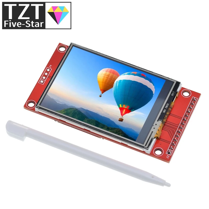 Imagem -05 - Tzt 2.4 240x320 Spi Tft Lcd Módulo de Porta Serial Mais 5v 3.3v Pbc Adaptador Micro sd St7789 Led Branco com Toque