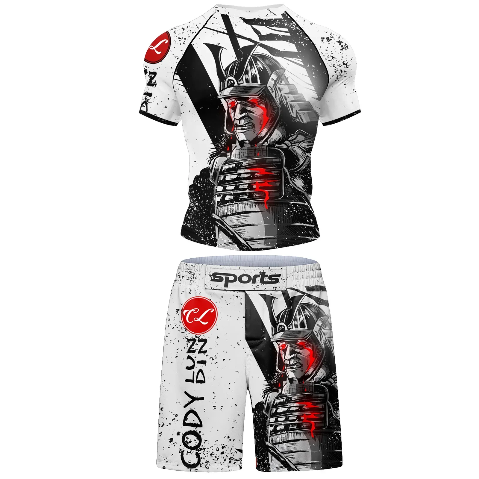 Beach Surf Running Gym 3D Printed Quick Dry Breathable Sport Men Plus Size Round Neck Summer Short Sleeve Set