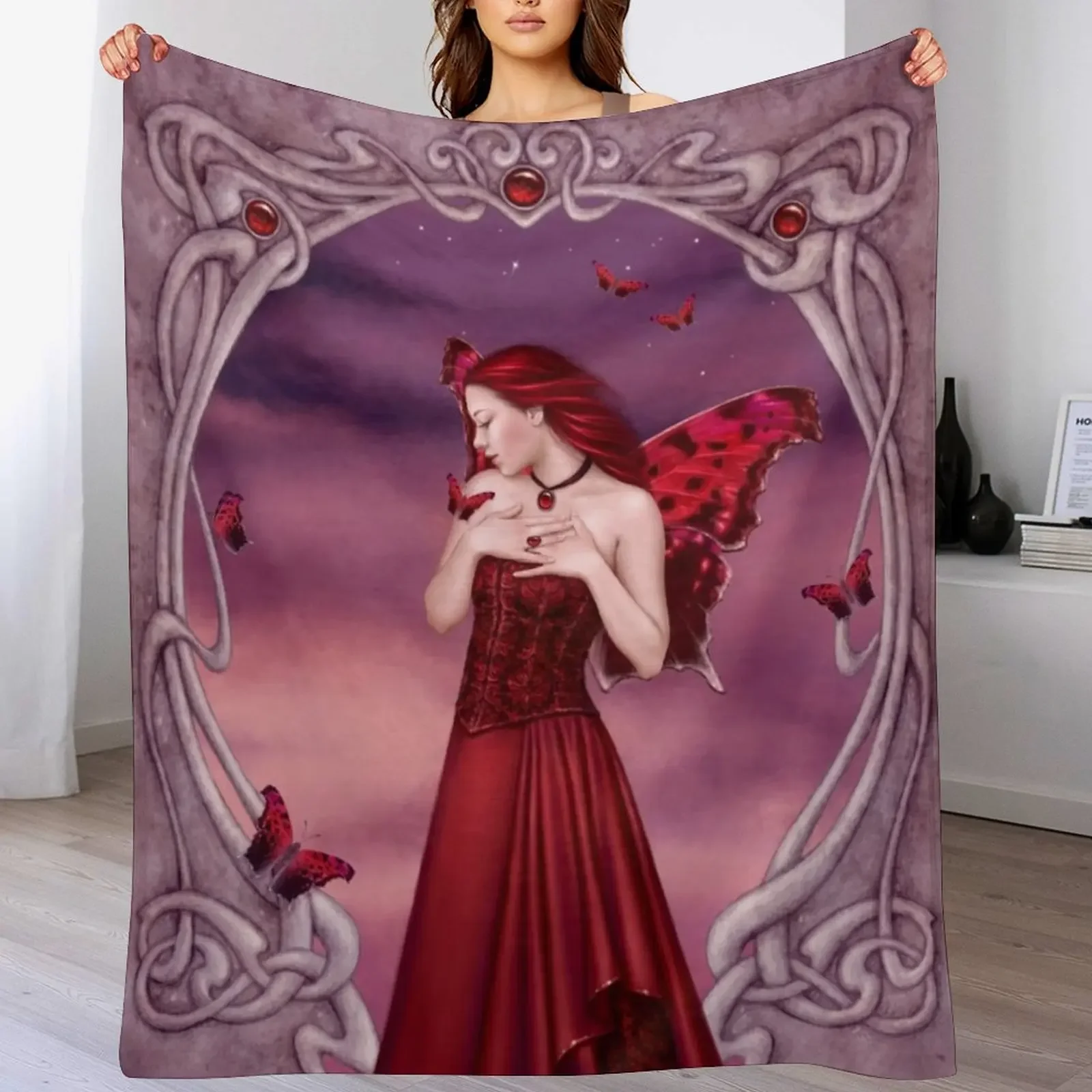 

Garnet Birthstone Fairy Throw Blanket Baby Decorative Throw Thins For Sofa Thin Blankets