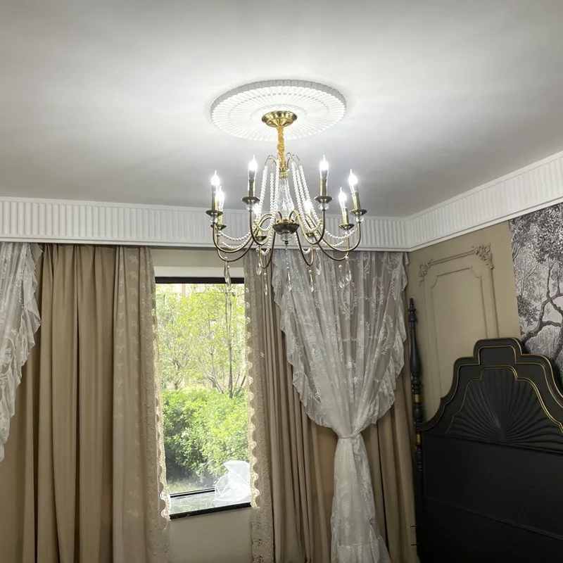 ما بعد الحداثة لايت الفاخرة الأمريكية الحد الأدنى مطعم الفرنسية فيلا غرفة نوم الإبداعية اللؤلؤ غرفة المعيشة كريستال الثريا #5