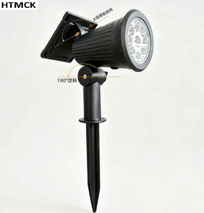 HTMCK 9 LEDs Solar Spotlights, Outdoor Waterproof, Spot Lights, Brightness Adjustable for Garden Backyard Driveway Patio Decor gallery 2
