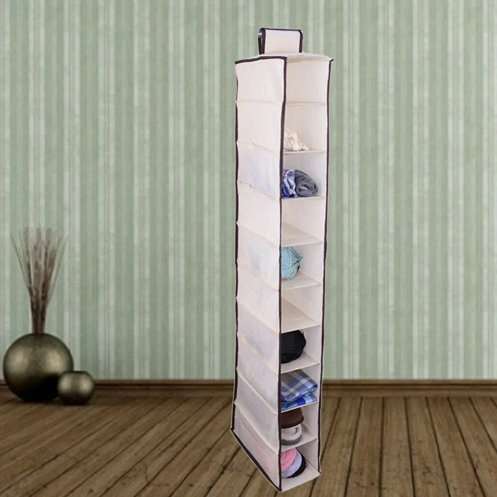 

10 Layers Non-Woven Hanging Storage Organizer Bag Foldable Clothes Shoe Hat Handbag Pouch Home Wardrobe Closet Space
