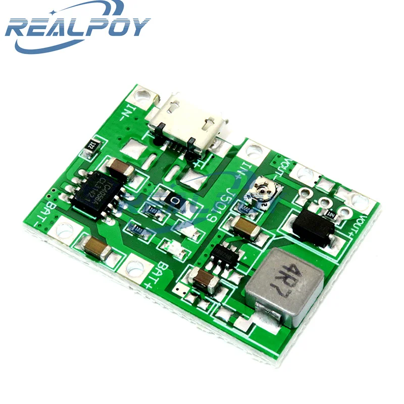 Lithium Li-ion 18650 3.7V 4.2V Battery Charger Board DC-DC Step Up Boost Module TP4056 DIY Kit Parts