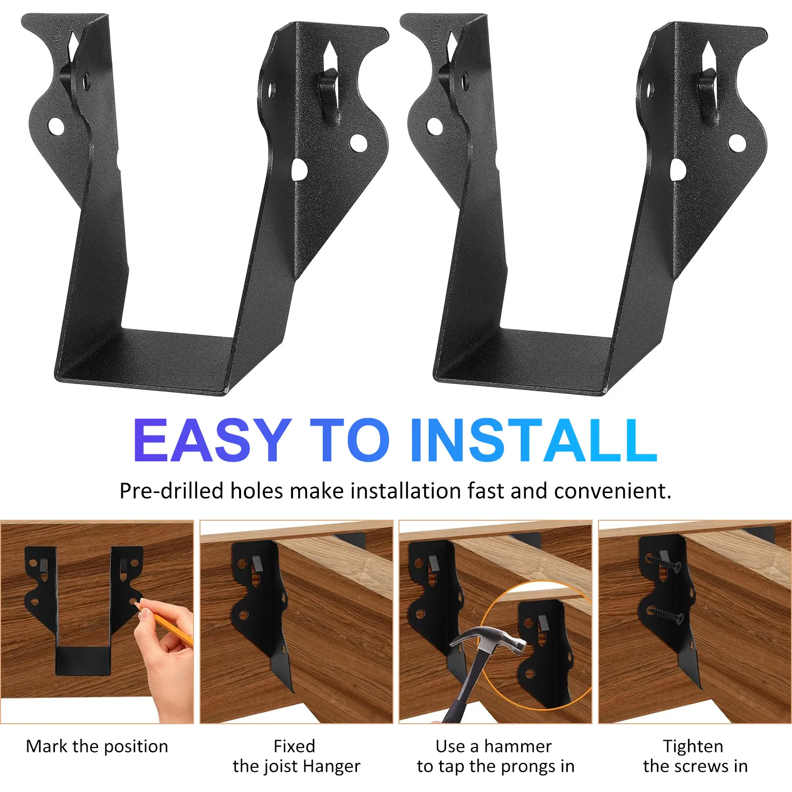 Heavy Duty Metal Rafter Hangers 10 pcs for Porch Shed Barn Coop Floor Deck Ceiling Trusses