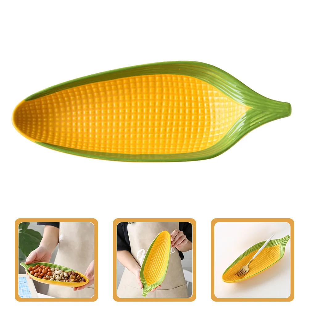 

Керамические держатели для кукурузных початок, нескользящая ручная роспись, кукурузные блюда для вечеринок, подносы для закусок, десертные подносы для закусок, микроволновая печь, посудомоечная машина