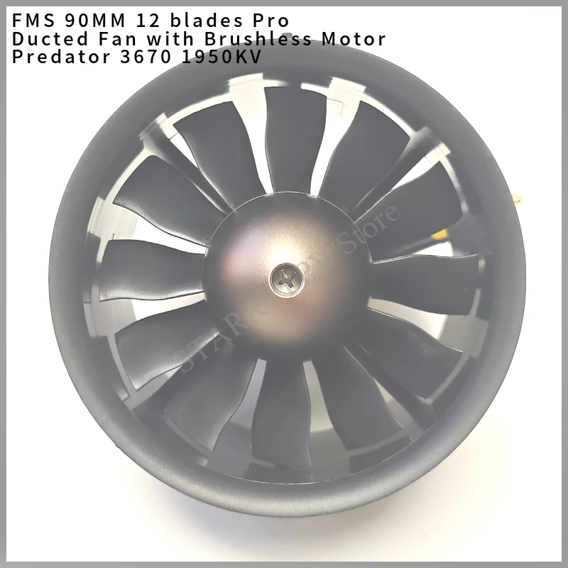 

FMS 90mm EDF Ducted Fan Jet 12 blade With 3670 KV1950 Motor (Optional) For Engine Power 6S RC Airplane Parts