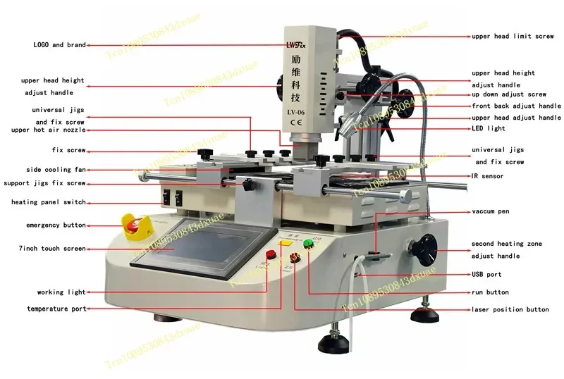 LV-06 Automatic Infrared BGA Repair Machine Industrial SMD CPU IC Chip Mould PCB Welding Equipment with Motor Core Components