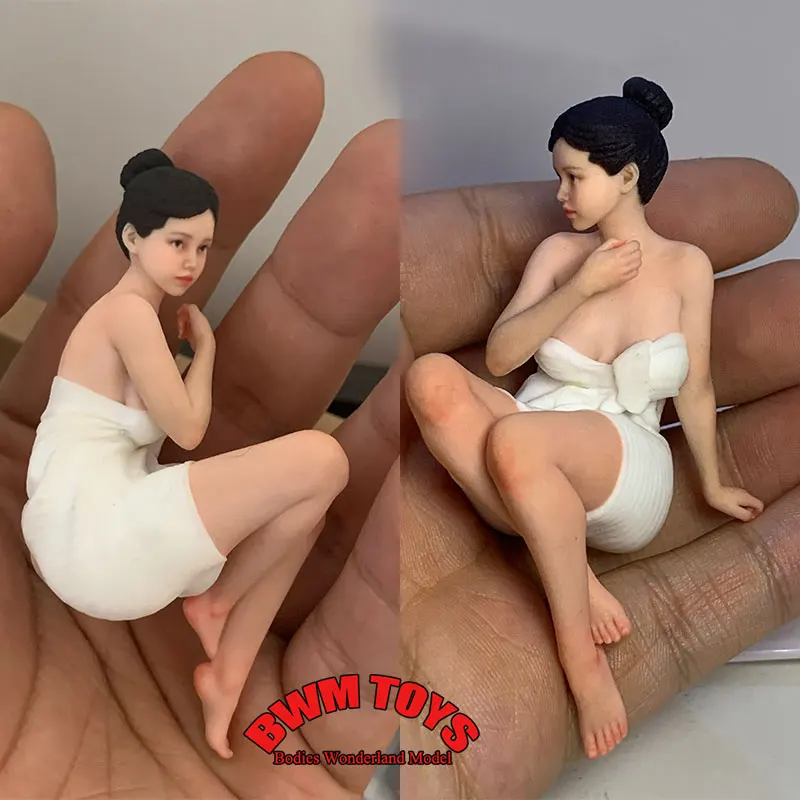 

1/16 1/18 1/12 Scale Female Soldier Shared Bath Towel Sexy Realistic Beauty Miniature Statue Desktop Ornament Figure Model