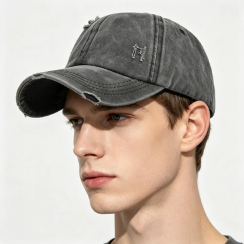 New vintage washed denim cap, cross braid children's hat, vintage cotton sun hat