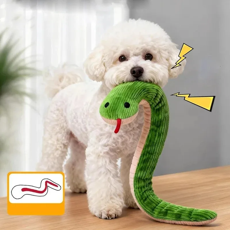16.5 Inches Dog Toy Snake Interactive Toy Kitten Kick Toy Interactive Pet Toy for Indoor Cats Pet Supplies