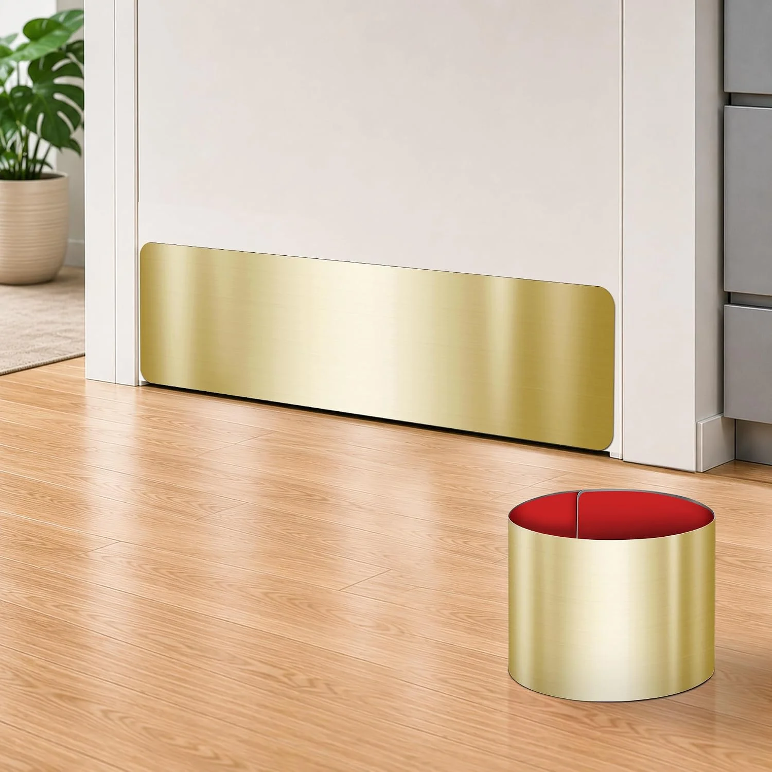 1PC 15/20cm Self Adhesive Brushed Door Kick Plate for Bottom of Door, Stainless Steel Front Door Kick Plates, Kickplates for Doo