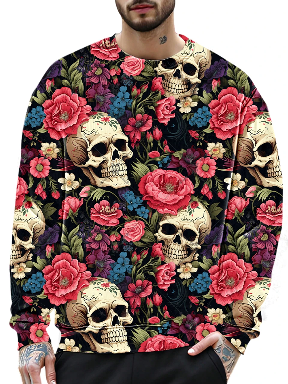 

3D Printing Skull Breathable Comfortable Pullover 2025 Trending Products Dazzling Cool Trend Formal Wear M- 2XL Large Size Top