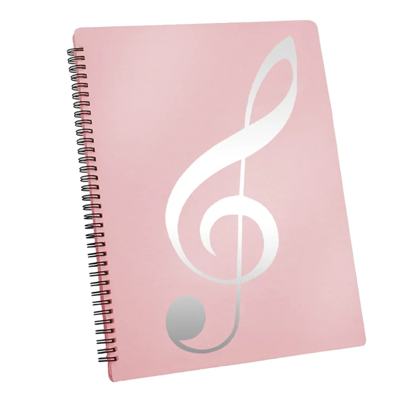 Sheet Music Folder, 60 Pages Capacity,Sheet Music/Holder,Fits Letter Size A4, Writable & Detachable (Pink)