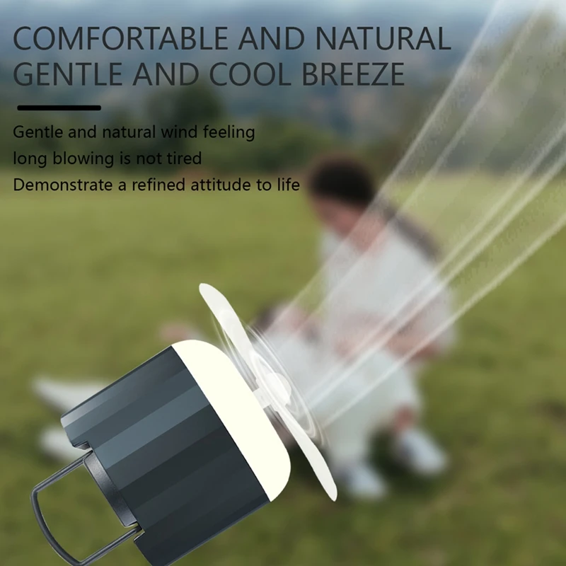 Camping Fan Light Rechargeable Fan USB Powered Fan With Light &Hook Tent Fan For Camping Fan Multifunctional Table Fan