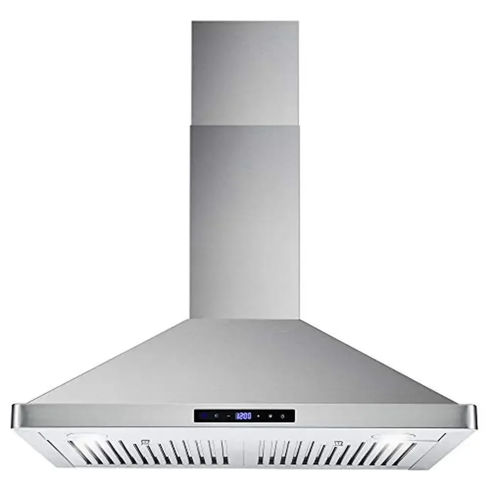 Premium Wall Mount Range Hood 380 CFM Ducted/Ductless Ceiling Stove Vent LED Light 30