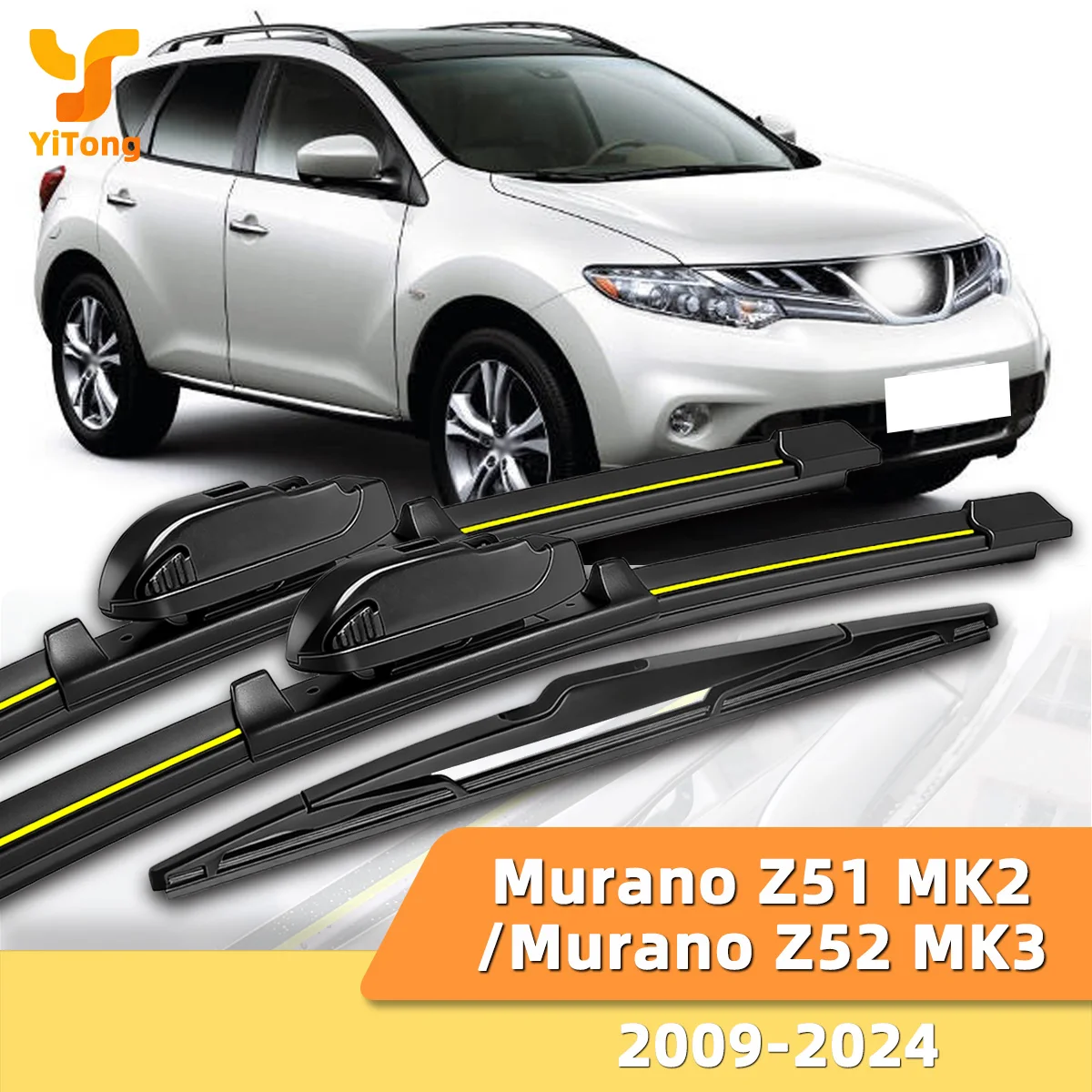 

Suitable For Nissan Murano Z51 MK2/MK3 2009-2024 Front And Rear Windshield Wipers Durable Accessories For Car Windshields 2016