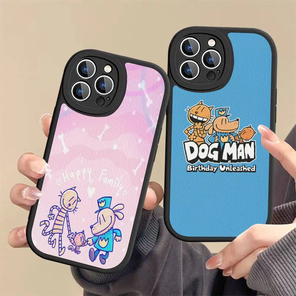 

Dog Man Leather Phone Case For IPhone 15 14 13 Pro Max 12 11 16 Plus Phone Cover