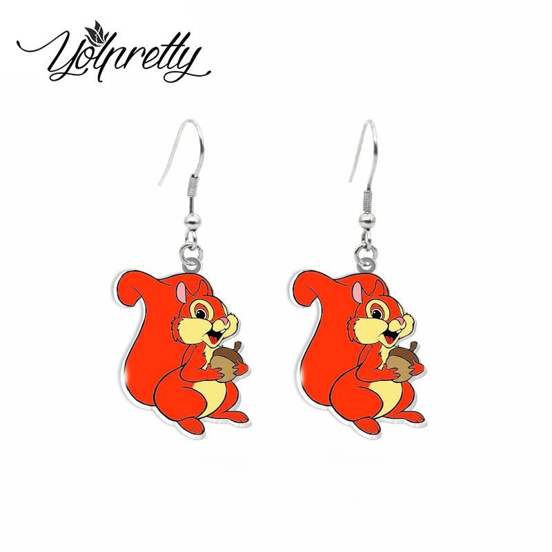 2024 New Arrival Cartoon Little Bambi and Animals Bunny Friends Characters Handcraft Acrylic Epoxy Fish Hook Dangles Earrings