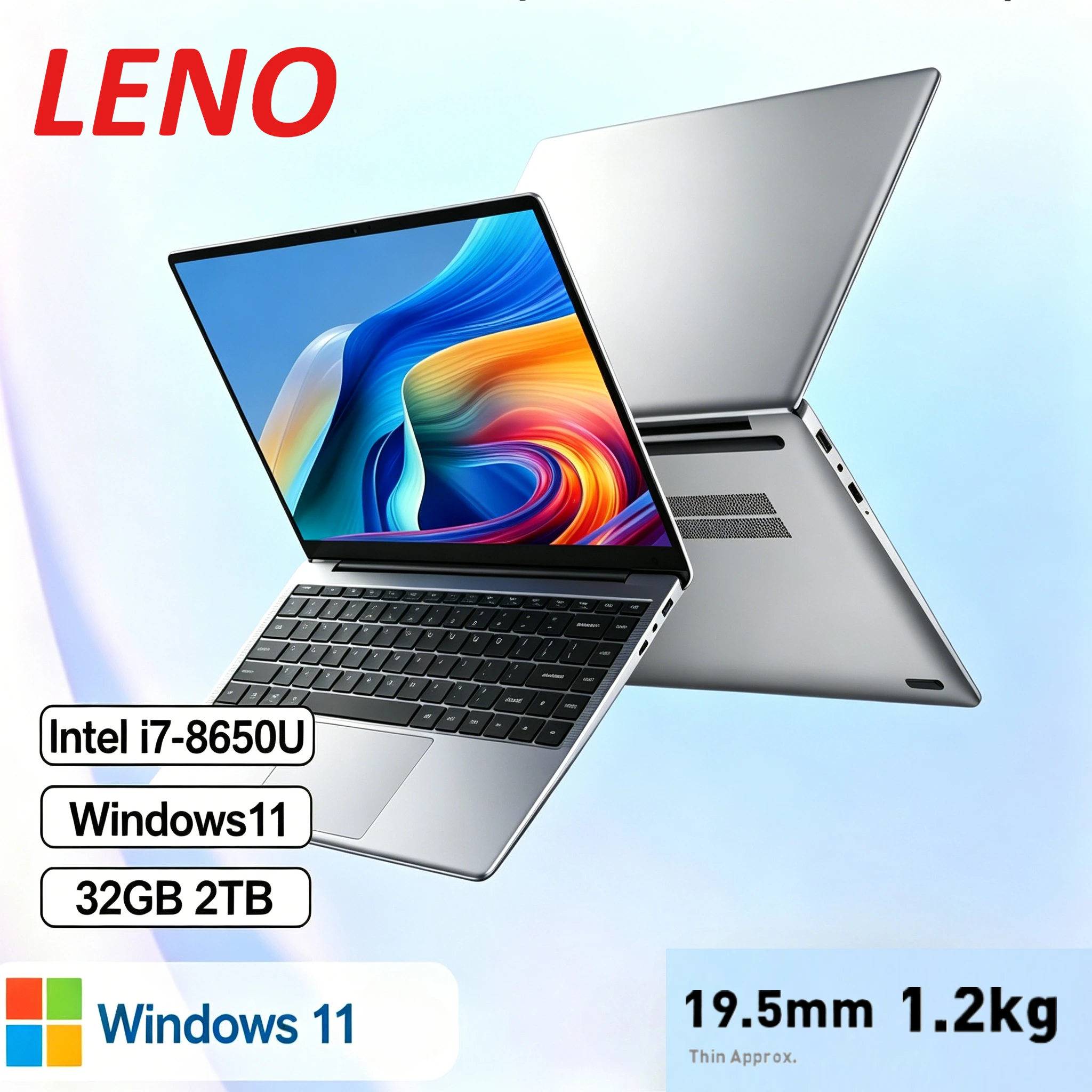 

LENO HOT Ultra Slim 14.1" Laptop 32GB 2TB Windows 11 Intel Core i7 8650U Gaming Computer PC Gamer office Notebook 1920*1080 HD