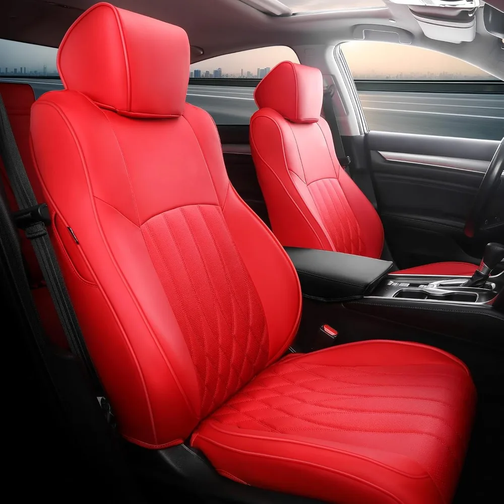 

Чехлы на сиденья Honda Accord на заказ LX 2018 2019 2020 2021 2022, полный комплект автомобильных сидений из искусственной кожи (задний ряд с однотонным складным покрытием)