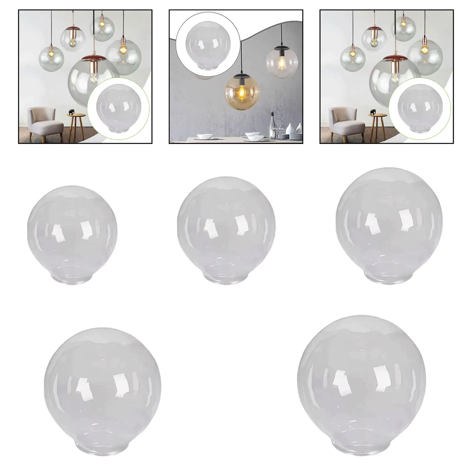 

Clear Acrylic Sphere Light Cover for Wall/Ceiling Mounts Sturdy Weatherproof