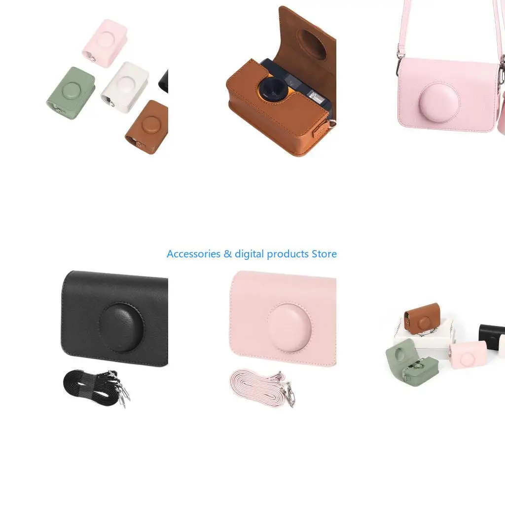 77JD Color Carrying Case Portable Leather Case Protector Retro Camera Bag