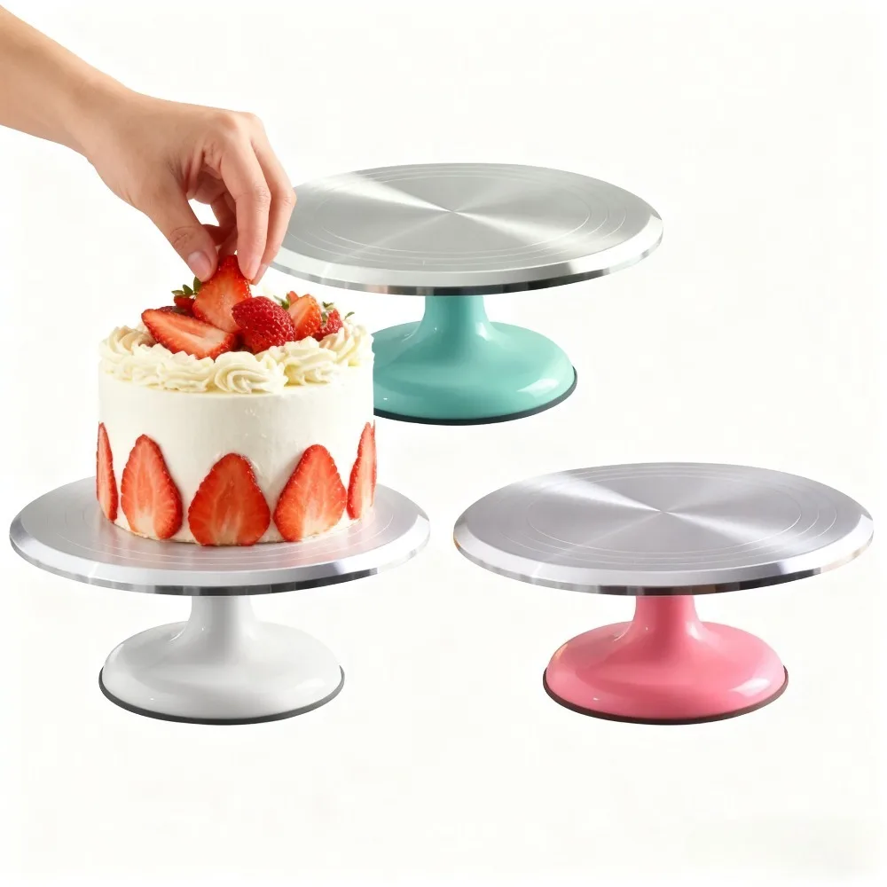 

Инструменты для выпечки торта, поворотный стол для изготовления тортов, 10/12 дюймов, алюминиевый сплав, стабильное вращение, съемные и легко чистящиеся формы для выпечки