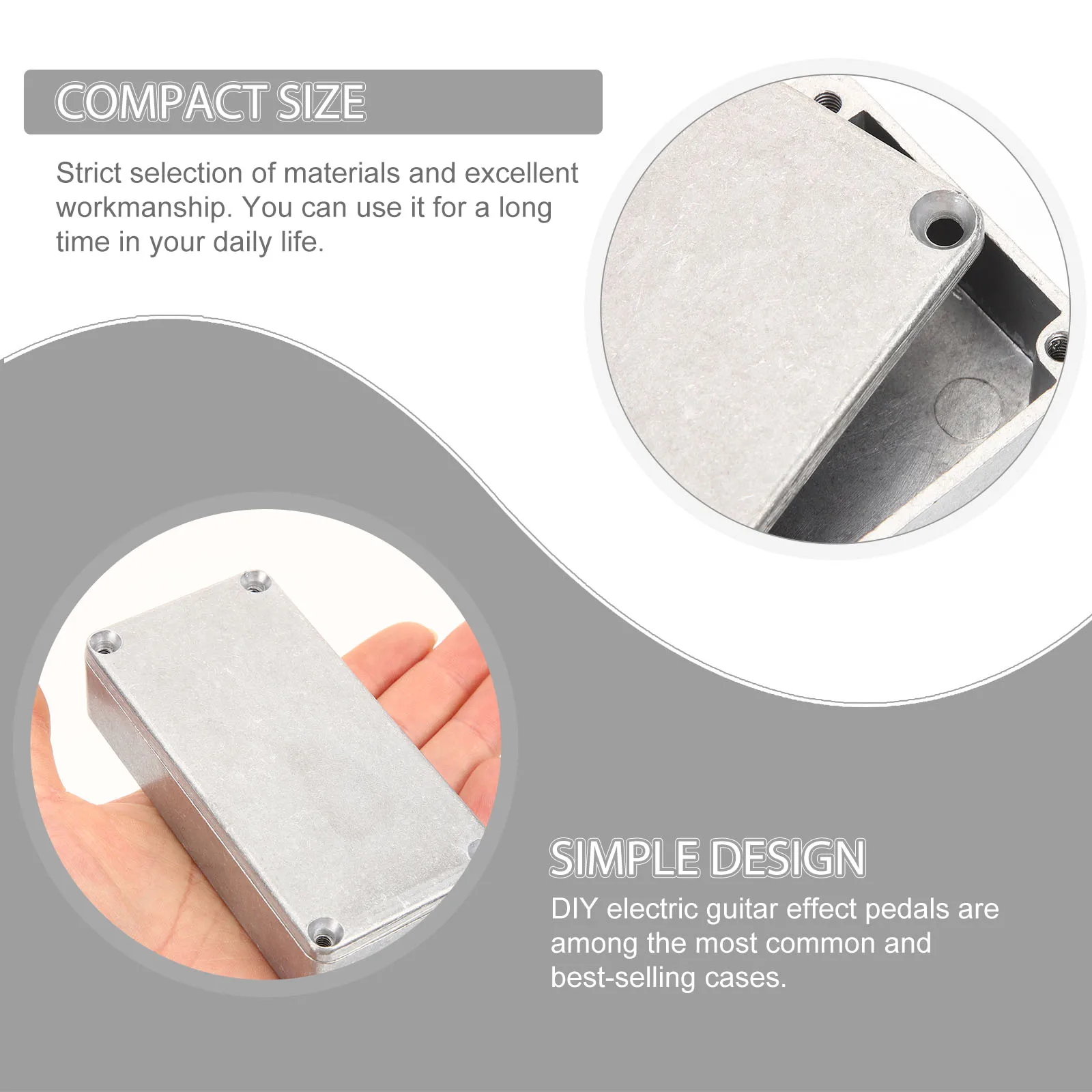 علبة دواسة الجيتار من الألومنيوم صندوق ستومب تأثير متين استبدال عملي لتقوم بها بنفسك ملحق صندوق ستومب من الألومنيوم للجيتار