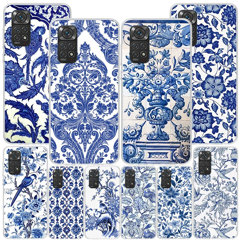 Blue And White Porcelain Phone Case For Xiaomi Redmi Note 12 12S 13 11 11S 11T 10 11E Pro Plus 10S 9 9S 9T 8 Coque Shell Cover