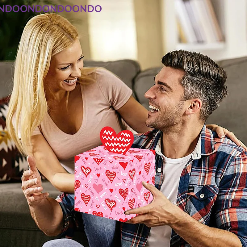 

Valentine's Day-Themed Pink & Red Money Pull Box - With Love Greeting Card Included