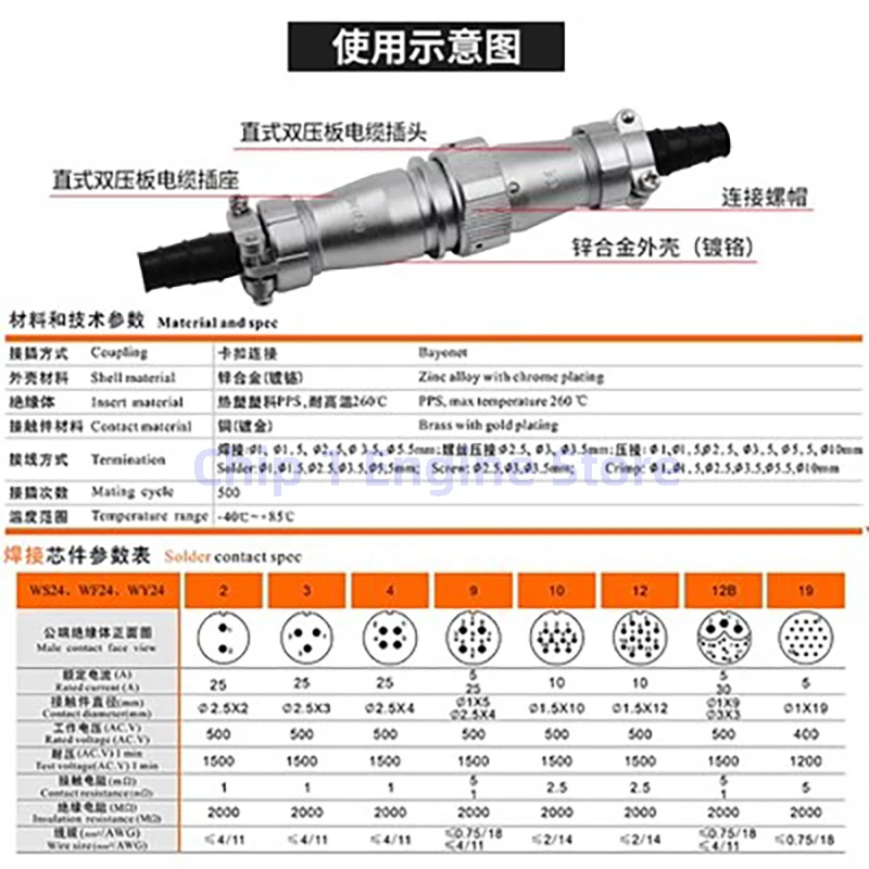 Для WEIPU WY24 TI + ZI 2 3 4 9 10 12 19-контактная Водонепроницаемая Анальная авиационная пробка IP65 WY24 разъем