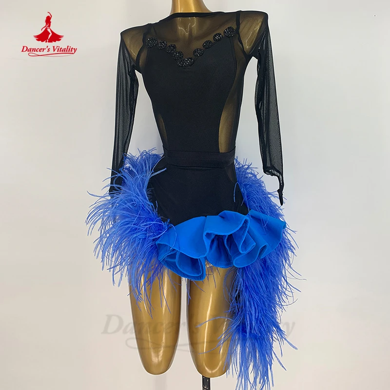 

Latin Black Pool Dress for Women Latin Dancing Competiton Costumes Children Adult Rumba Chacha Tango Performance Costume Dresses