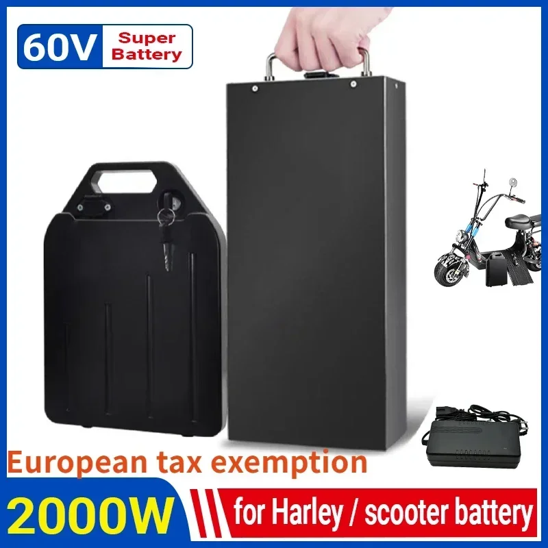 Harley Lithium Battery Electric Vehicle 60V20AH-50AH Special Electric Scooter Large Capacity Detachable Handheld Universal Type