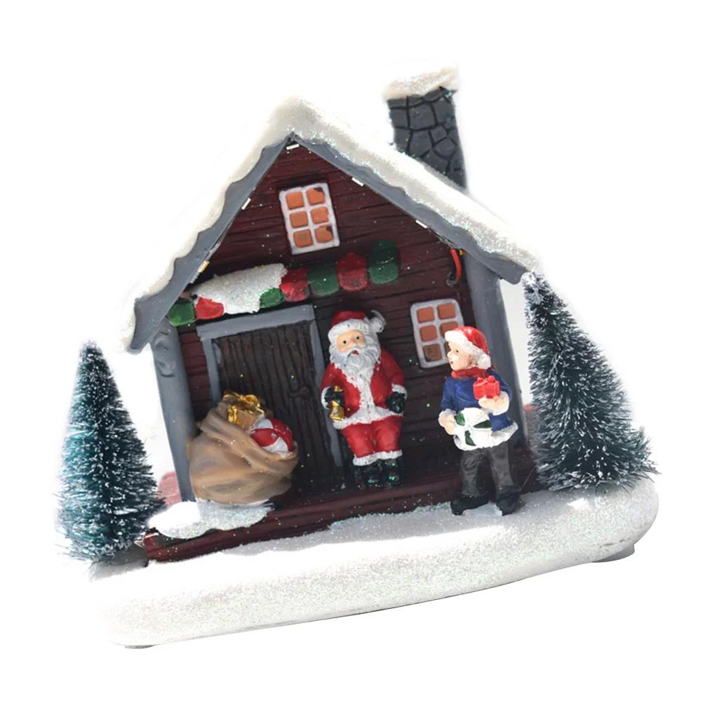 Christmas Village Display Snow House Decoration Xmas Supply Decorations Dollhouse DIY Kit