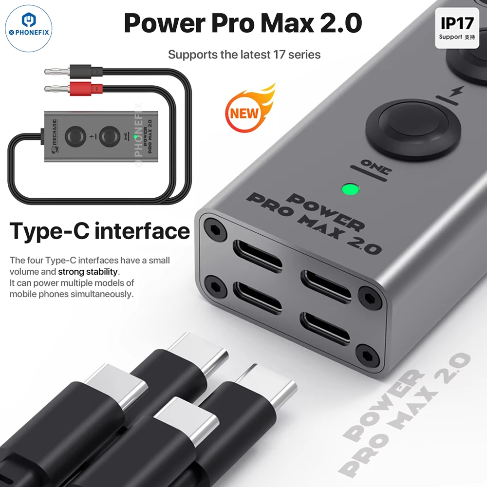 Power Pro Max 2.0 One-Click Power On Cable for iPhone 17 Series X-17PM Phone Battery Free Mainboard Testing Power-on Line Device