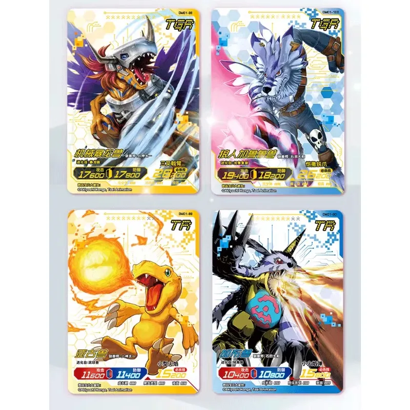 Bandai-Cartes de collection Monster Legend, Version chinoise, Anime Gigimon Growmon, Cadeaux de vacances, Numérique, Original