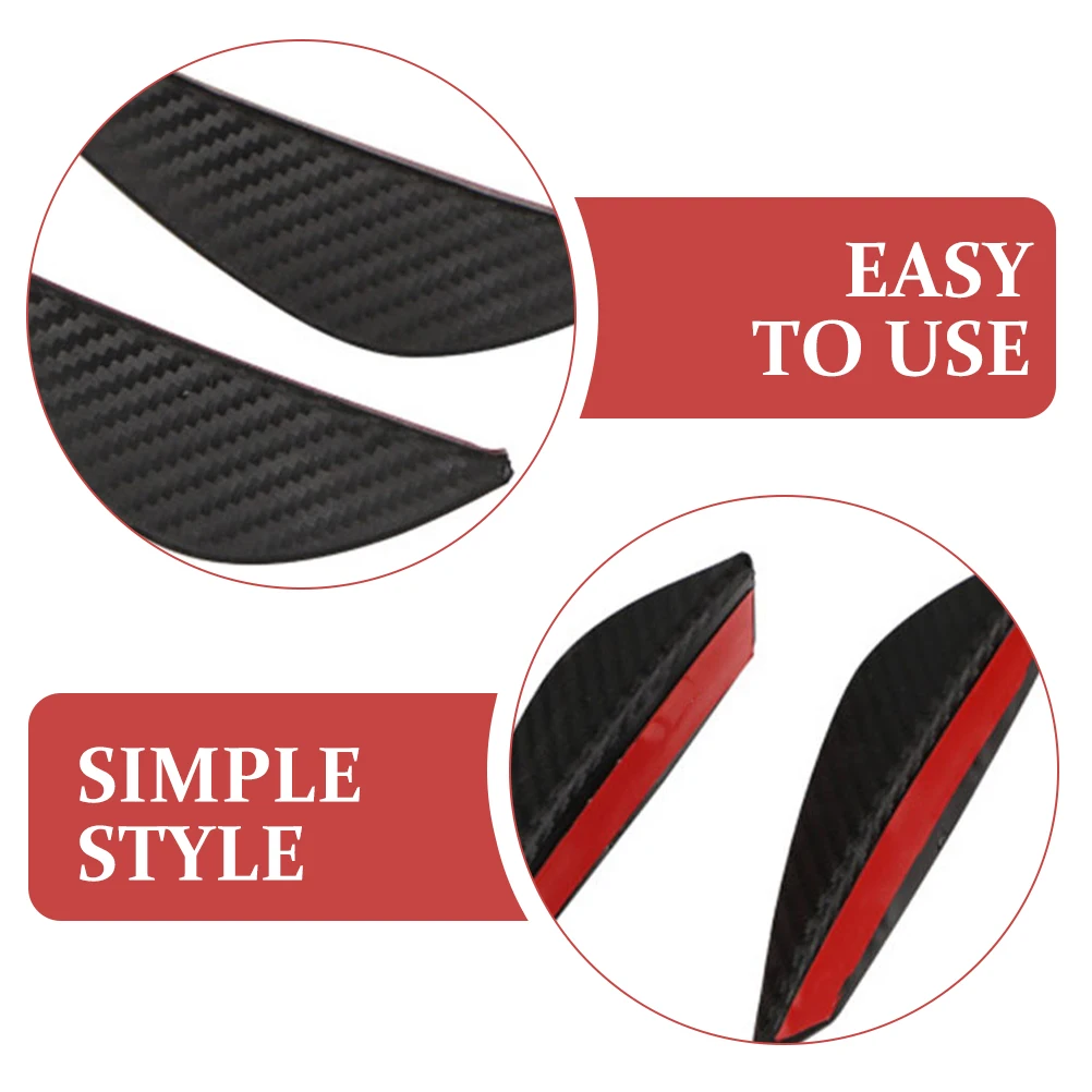

4pcs Carbon Fiber Pattern Wind Knife Rear Spoiler ABS Auto Accessory Decorative Car Tail Bumper Spoiler Vehicle Modified