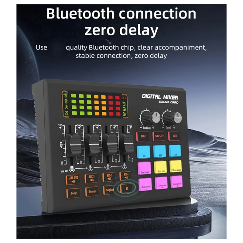 SX10 Mixer Live Sound Card Mobile Computer Game Recording Live Microphone Karaoke Instrument Dedicated Audio Console