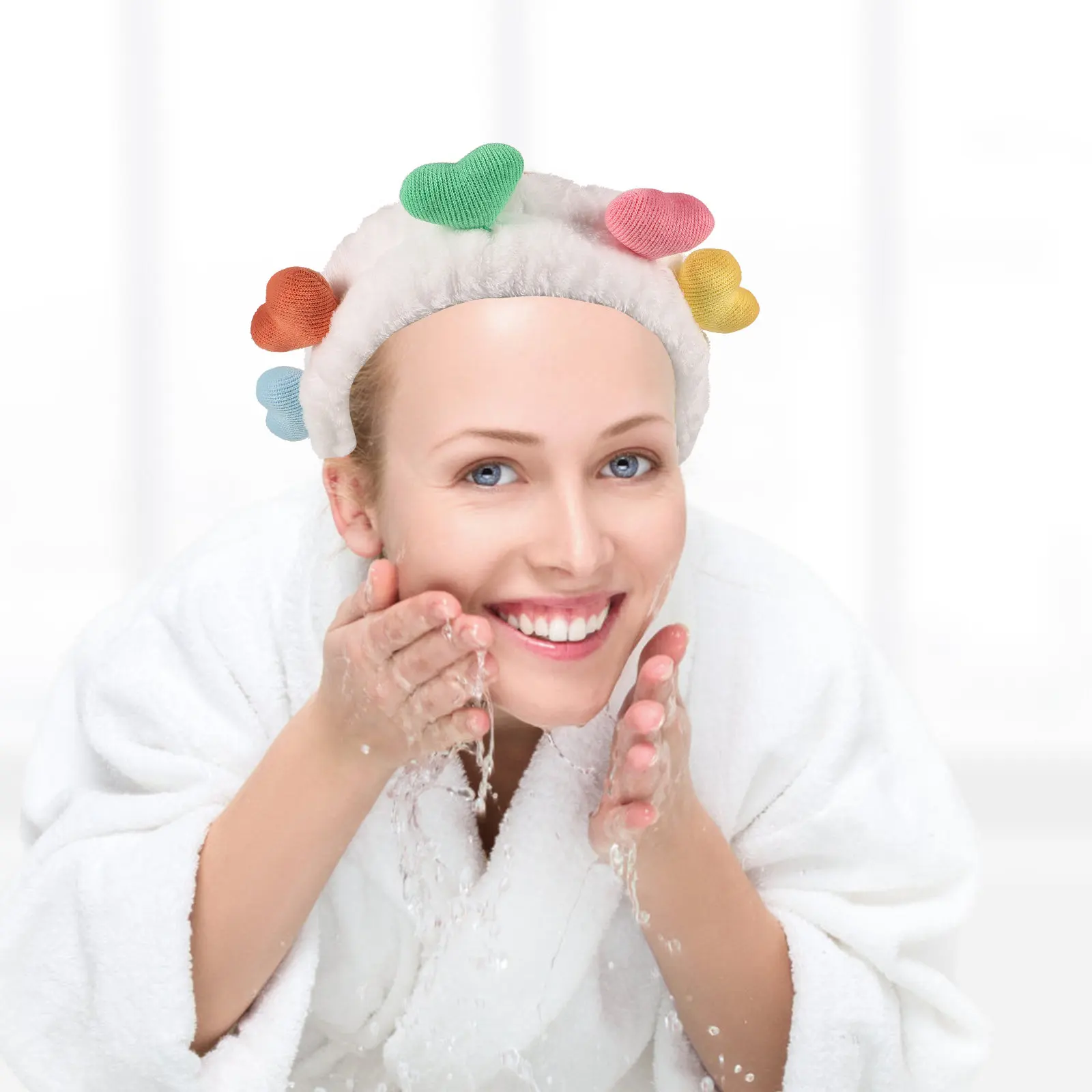 

Cute Heart-Shaped Headband for Women Face Washing Makeup Skincare Spa Shower Hair Fixing Band Soft Comfortable Hair Accessory