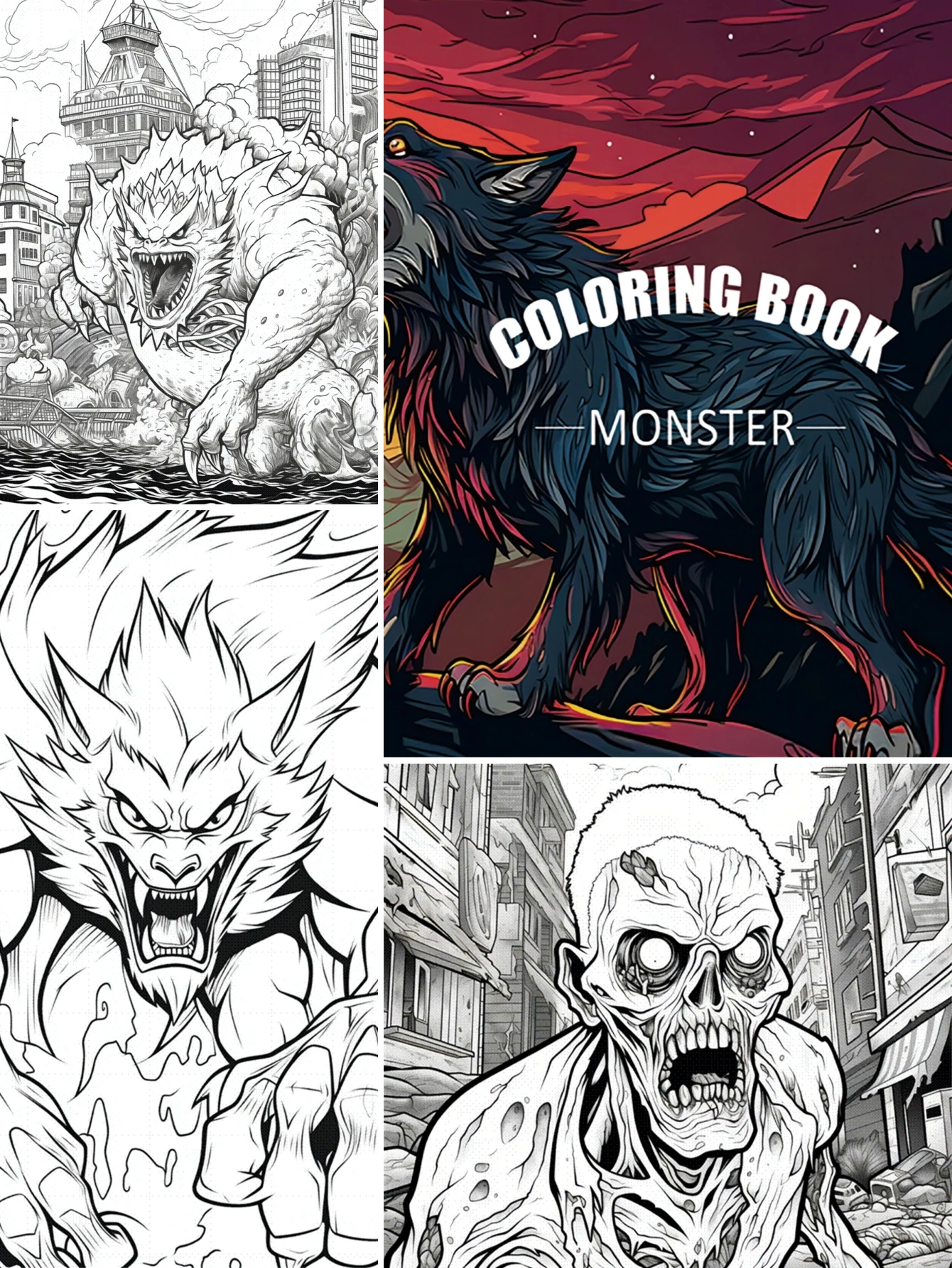 1pc Monster Art Coloring Book Original Upgraded Paper Thickened 20 Pages Coloring Books Gift For Holiday Birthday