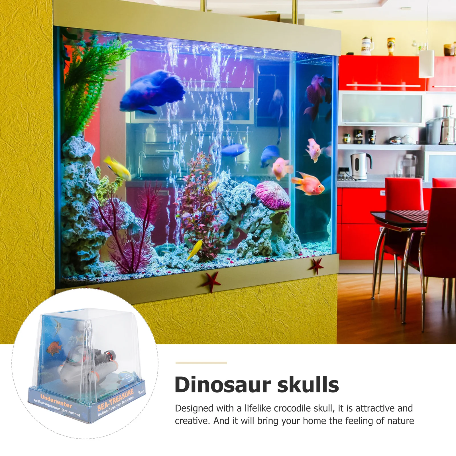 

1pc Dinosaur Crocodile Skull Resin For Fish Tank Micro Landscape Desktop Decoration Aquarium Adornment Landscape Crafts