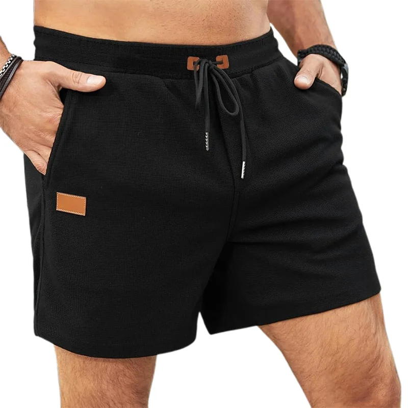 

Men’s Workout Shorts Summer Drawstring Mid Waist Loose Fit Gym Shorts with Pockets