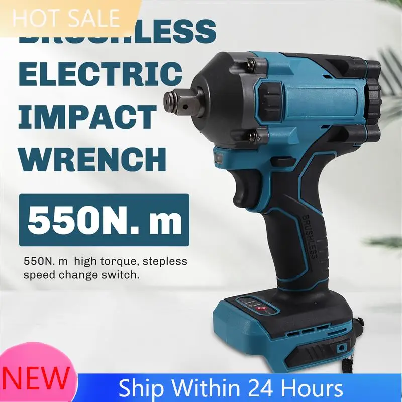 

A78K New 550N.M Brushless Electric Impact Wrench Rechargeable Wrench 1/2" Variable Car Repair Power Tool For 18V Battery
