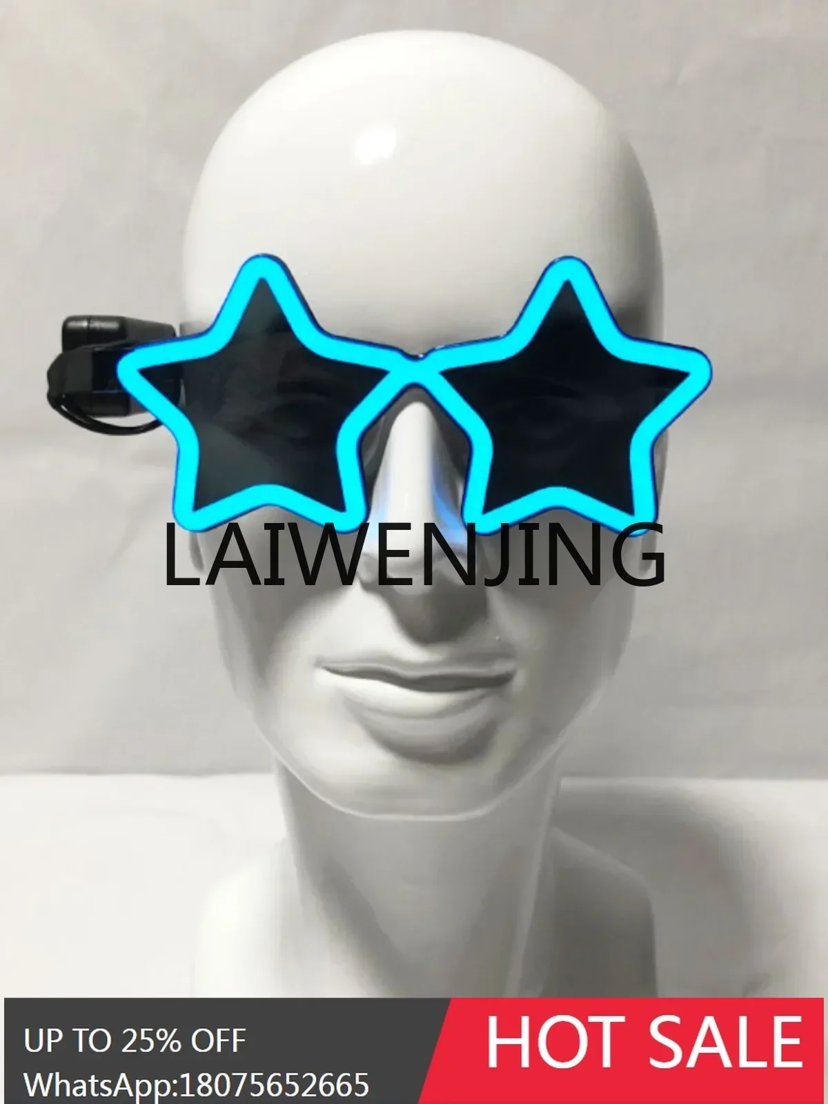 

Halloween new LED luminous glasses fashionable personality pentagram trend party night cool sunglasses