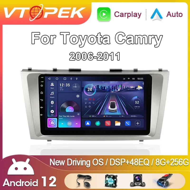 

Vtopek 9" 4G DSP 2din Android 11.0 Car Radio Multimedia Video Players Navigation GPS For Toyota Camry 40 50 2006-2011 Head Unit