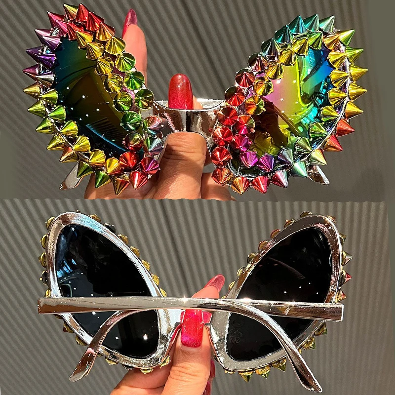 

Новые модные очки Y2K: красочные, забавные, в стиле инопланетян, для фестивалей и вечеринок, экстравагантные, пародийные, в стиле панк, с цепочкой, для уличных вечеринок, солнцезащитные очки