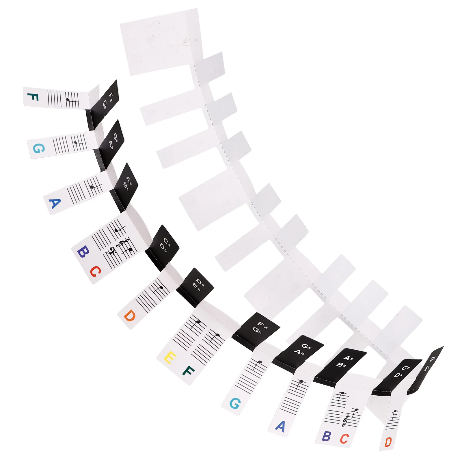 

2pcs Piano Stickers Keyboard Decals PVC Child Notes Music Supplies Removable Labels 88 61 Key Beginner Guide Piano Notes