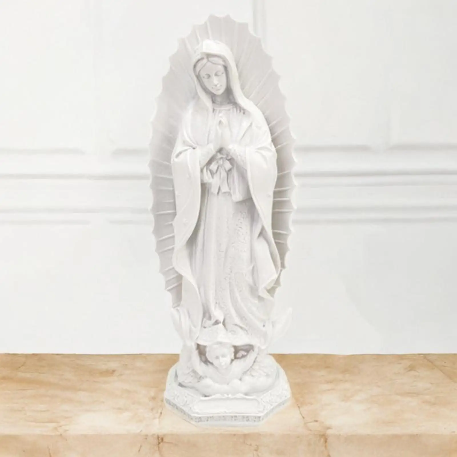Mother Mary Figurine Resin White Desktop Ornament Collection